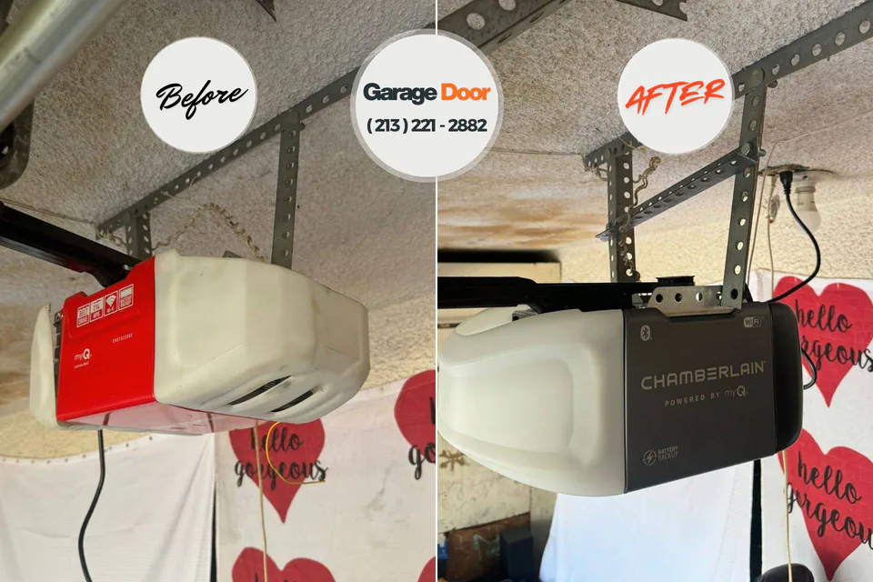 Before and after: garage door repair Blaine, WA
